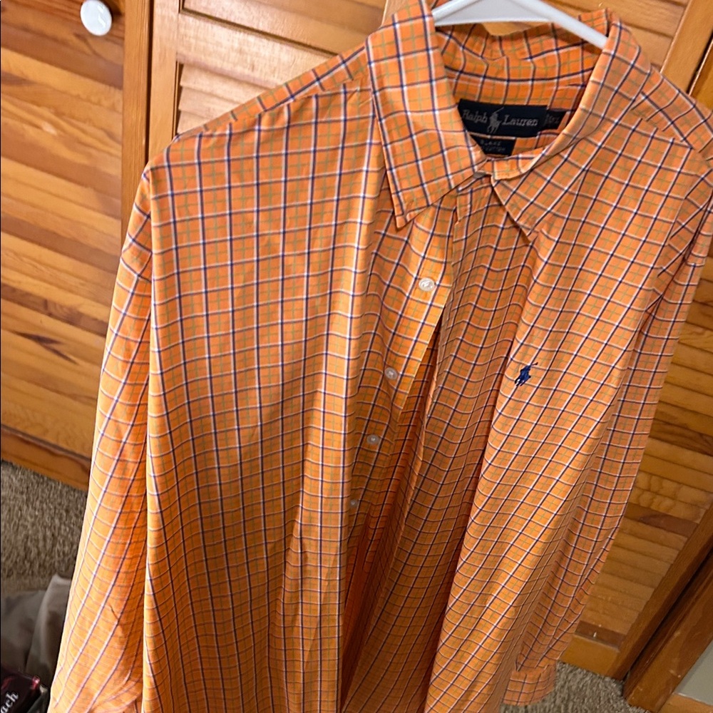 Ralph Lauren Men's Orange Plaid Shirt